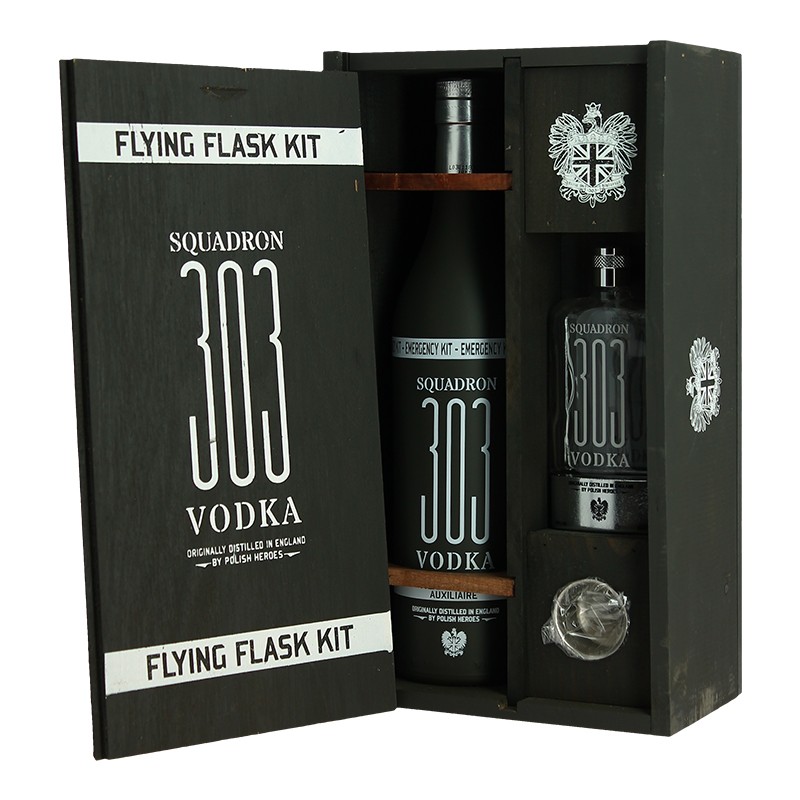 acheter vodka Coffret Squadron Leader Vodka Squadron 303 + 2 Verres