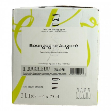 BOURGOGNE ALIGOTE par Vignerons de Buxy en BIB de 3 Litres