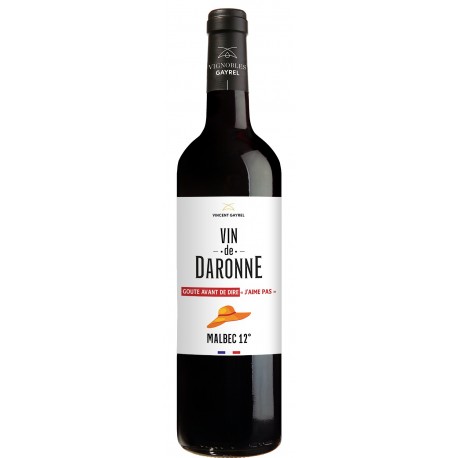 VIN de DARONNE Vin Rouge Malbec 75 cl par Vincent GAYREL